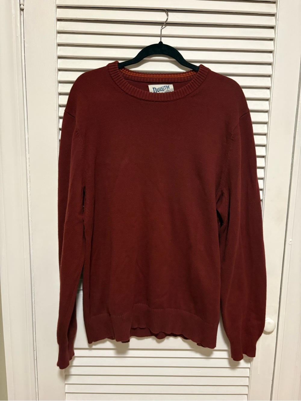 Men's Duluth Crewneck Sweater in Deep Brick Red -